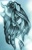 Size: 809x1280 | Tagged: safe, artist:skuttz, imported from derpibooru, queen chrysalis, changeling, changeling queen, bust, crown, female, jewelry, lidded eyes, monochrome, portrait, quadrupedal, regalia, solo, traditional art