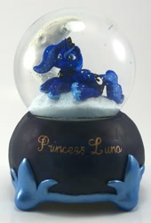 Size: 1494x2195 | Tagged: safe, artist:madponyscientist, imported from derpibooru, princess luna, custom, customized toy, female, moon, prone, snow, snow globe, solo