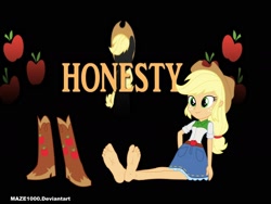 Size: 2000x1500 | Tagged: safe, artist:maze1000, imported from derpibooru, applejack, equestria girls, apple, barefoot, boots, cowboy boots, feet, female, food, foot fetish, foot focus, sitting, solo