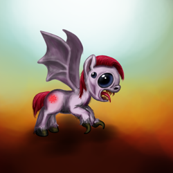 Size: 700x700 | Tagged: safe, artist:lemurkatta, imported from derpibooru, pony, bat wings, chaos, creepy, mutant, ponified, solo, warhammer (game), warhammer 40k