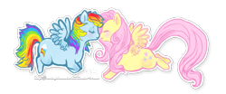 Size: 861x359 | Tagged: safe, artist:nekophoenix, imported from derpibooru, fluttershy, rainbow dash, pegasus, pony, duo, female, flutterdash, lesbian, shipping