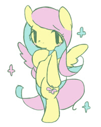 Size: 600x750 | Tagged: safe, artist:wasu, imported from derpibooru, fluttershy, pony, bipedal, female, pixiv, solo