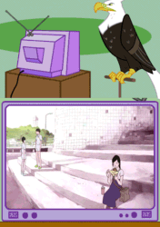 Size: 564x800 | Tagged: safe, imported from derpibooru, that friggen eagle, eagle, animated, exploitable meme, meme, obligatory pony, ping pong the animation, tv meme