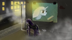 Size: 1191x670 | Tagged: safe, artist:bronyjunk, imported from derpibooru, trixie, twilight sparkle, billboard, cloak, clothes