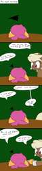 Size: 800x3233 | Tagged: safe, artist:jake heritagu, imported from derpibooru, scootaloo, oc, oc:sandy hooves, pony, comic:ask motherly scootaloo, coffee, coffee mug, comic, motherly scootaloo, mug, older, table, teenager, tired, tumblr