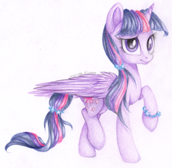 Size: 2826x2763 | Tagged: safe, artist:vird-gi, imported from derpibooru, twilight sparkle, alicorn, pony, bracelet, female, mare, solo, traditional art, twilight sparkle (alicorn)