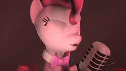 Size: 1920x1080 | Tagged: safe, artist:the4thaggie, imported from derpibooru, pinkie pie, 3d, classy, collar, female, singing, solo, source filmmaker