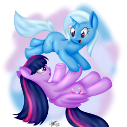 Size: 2000x2000 | Tagged: safe, artist:icy wings, imported from derpibooru, trixie, twilight sparkle, alicorn, pony, female, lesbian, mare, shipping, twilight sparkle (alicorn), twixie