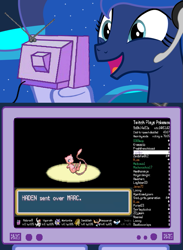 Size: 563x769 | Tagged: safe, imported from derpibooru, princess luna, mew, gamer luna, exploitable meme, meme, obligatory pony, omg, pokémon, tv meme, twitch plays pokémon, wat