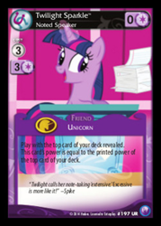 Size: 344x480 | Tagged: safe, imported from derpibooru, twilight sparkle, canterlot nights, card, ccg, enterplay, female, mlp trading card game, solo