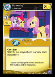 Size: 344x480 | Tagged: safe, imported from derpibooru, apple bloom, fluttershy, scootaloo, sweetie belle, card, ccg, cutie mark crusaders, enterplay, mlp trading card game