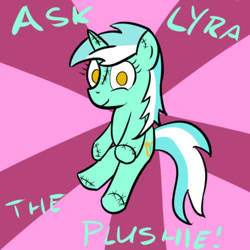 Size: 600x600 | Tagged: artist needed, safe, imported from derpibooru, ask, lyra plushie, solo, tumblr