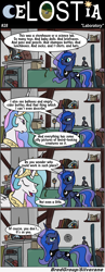 Size: 1300x3341 | Tagged: safe, artist:bredgroup, imported from derpibooru, princess celestia, princess luna, comic:celostia, comic, inception, lost, translation