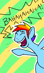 Size: 768x1280 | Tagged: safe, artist:tavrosbrony, imported from derpibooru, rainbow dash, laughing, rainbow blitz, rule 63, simple background, solo