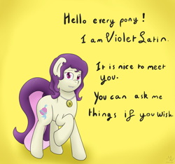 Size: 3431x3211 | Tagged: safe, artist:magic-violet, imported from derpibooru, oc, oc only, oc:violet satin, crystal pony, pony, amulet, solo, tumblr