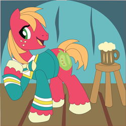Size: 1801x1801 | Tagged: safe, artist:the-paper-pony, imported from derpibooru, big macintosh, earth pony, pony, filli vanilli, clothes, male, ponytones, ponytones outfit, solo, stallion