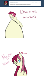 Size: 750x1280 | Tagged: safe, imported from derpibooru, roseluck, caterpillar, ask, comic, female, rosereplies, solo, species swap, tumblr