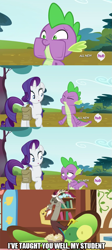 Size: 637x1416 | Tagged: safe, imported from derpibooru, screencap, discord, rarity, spike, inspiration manifestation, keep calm and flutter on, bibliovore, pica