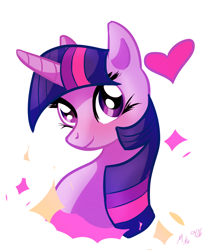 Size: 1000x1200 | Tagged: safe, artist:rikkistar, imported from derpibooru, twilight sparkle, female, heart, portrait, solo