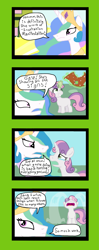 Size: 1193x3017 | Tagged: safe, artist:oneovertwo, imported from derpibooru, princess celestia, sweetie belle, inspiration manifestation, alternate scenario, cape, clothes, comic, crying, magic, ocular gushers