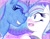 Size: 1016x786 | Tagged: safe, artist:the1king, imported from derpibooru, princess luna, oc, alicorn, bat pony, pony, blushing, boop, cute, female, mare, noseboop, nuzzling