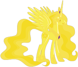 Size: 6000x5218 | Tagged: safe, artist:magister39, imported from derpibooru, princess celestia, pony, absurd resolution, bad end, female, frown, gold, mare, open mouth, petrification, simple background, solo, spread wings, transparent background, vector, wide eyes