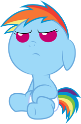 Size: 6000x9166 | Tagged: dead source, safe, artist:bobsicle0, imported from derpibooru, rainbow dash, pony, absurd resolution, baby, baby pony, diaper, female, filly, filly rainbow dash, foal, simple background, solo, transparent background, vector, wingless, younger