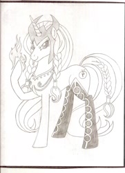 Size: 1690x2328 | Tagged: safe, artist:jmkplover, imported from derpibooru, pony, enchantress, magic, marvel, ponified, solo, traditional art