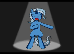 Size: 490x360 | Tagged: safe, artist:kyonsylar, imported from derpibooru, trixie, pony, pony pov series, alex warlorn, bipedal, fanfic, female, reharmonized ponies, solo, spotlight