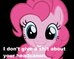 Size: 900x718 | Tagged: safe, imported from derpibooru, pinkie pie, caption, cute, female, headcanon, headcanon denied, solo, vulgar