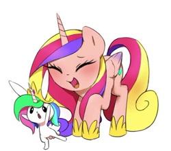 Size: 468x411 | Tagged: dead source, safe, artist:30clock, imported from derpibooru, angel bunny, princess cadance, pony, testing testing 1-2-3, angelestia