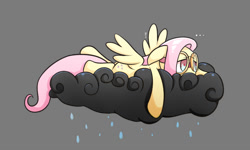 Size: 1500x900 | Tagged: safe, artist:joycall6, imported from derpibooru, fluttershy, cloud, female, goggles, rain, sad, solo