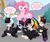 Size: 2400x2020 | Tagged: safe, artist:blackbewhite2k7, imported from derpibooru, pinkie pie, chubby, crossover, firkle, goth, henrietta, michael, pete, ponified, rainbow, saturated, smile smile smile, south park, south park: the stick of truth