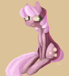 Size: 1041x1153 | Tagged: dead source, safe, artist:berrydrops, imported from derpibooru, cheerilee, earth pony, pony, female, mare, simple background, sitting, solo