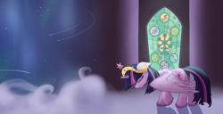 Size: 1280x657 | Tagged: safe, artist:mattatatta, imported from derpibooru, twilight sparkle, alicorn, pony, big crown thingy, destiny: a tale of unicorn wings, female, mare, solo, twilight sparkle (alicorn)