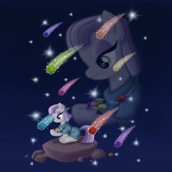 Size: 1000x1000 | Tagged: safe, artist:fujikoeurekachamploo, imported from derpibooru, maud pie, female, meteor, meteor shower, rock candy, solo