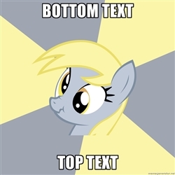 Size: 250x250 | Tagged: safe, imported from derpibooru, derpy hooves, pegasus, pony, female, image macro, mare, meme, scrunchy face, solo