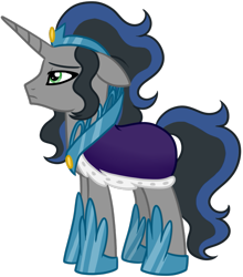 Size: 651x740 | Tagged: safe, artist:tambelon, idw, imported from derpibooru, king sombra, spoiler:comic, spoiler:comic18, good king sombra, good queen umbra, mirror universe, queen umbra, rule 63, simple background, solo, transparent background