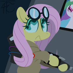 Size: 700x700 | Tagged: safe, artist:php92, imported from derpibooru, fluttershy, princess celestia, crossover, ghostbusters