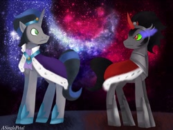 Size: 1024x768 | Tagged: safe, artist:asinglepetal, idw, imported from derpibooru, king sombra, pony, umbrum, unicorn, duality, good king sombra, jewelry, male, mirror universe, regalia, stallion