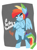 Size: 1024x1371 | Tagged: safe, artist:fauxsquared, imported from derpibooru, rainbow dash, pony, annoyed, belly button, bipedal, commission, commissioner:navelcolt, crossed hooves, frown, glare, rainbow blitz, rule 63, solo, spread wings