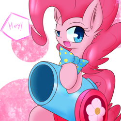 Size: 657x658 | Tagged: safe, artist:ranban, imported from derpibooru, pinkie pie, bowtie, female, party cannon, solo