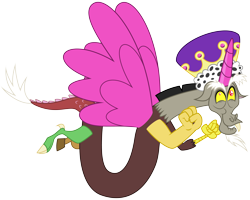 Size: 6000x4800 | Tagged: safe, artist:yanoda, imported from derpibooru, discord, draconequus, twilight's kingdom, absurd resolution, cute, discorn, discute, disquee, faic, male, princess discord, simple background, solo, squee, transparent background, vector