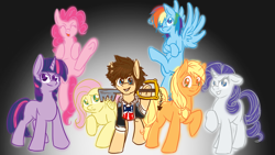 Size: 1280x720 | Tagged: safe, artist:naomiknight17, imported from derpibooru, applejack, fluttershy, pinkie pie, rainbow dash, rarity, twilight sparkle, fanfic:kingdom hearts of harmony, crossover, disney, fanfic, keyblade, kingdom hearts, kingdom hearts of harmony, sora