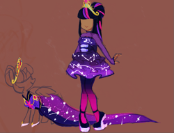 Size: 783x597 | Tagged: safe, artist:sugaryboogary, imported from derpibooru, twilight sparkle, human, clothes, dark skin, dress, female, gala dress, humanized, redesign, solo, twilight sparkle (alicorn)