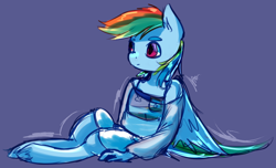 Size: 1280x777 | Tagged: safe, artist:marshmellowcannibal, imported from derpibooru, rainbow dash, anthro, female, solo