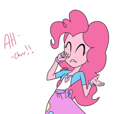 Size: 1024x931 | Tagged: safe, artist:sneezeanonpony, artist:sudosnz, imported from derpibooru, pinkie pie, equestria girls, cute, female, finger under nose, humanized, sneezing, sneezing fetish, solo