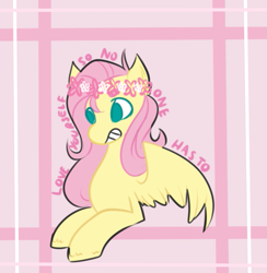 Size: 609x624 | Tagged: safe, artist:picatails, imported from derpibooru, fluttershy, female, floral head wreath, solo