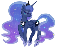 Size: 742x564 | Tagged: safe, artist:mj, imported from derpibooru, princess luna, female, pixiv, simple background, solo