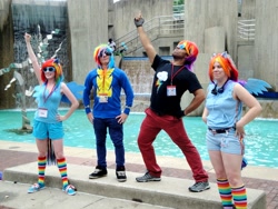 Size: 1024x768 | Tagged: artist needed, safe, imported from derpibooru, rainbow dash, human, 2013, convention, cosplay, goggles, irl, irl human, otakon, photo, rainbow blitz, rule 63